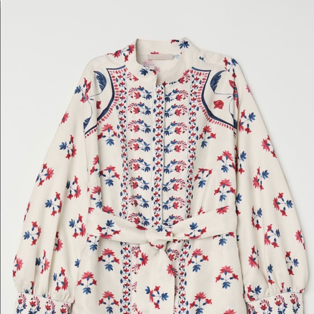 ♥️ISO♥️ H&M PATTERNED LINEN BLEND KIMONO SIZE XS